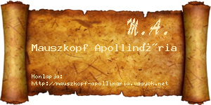 Mauszkopf Apollinária névjegykártya